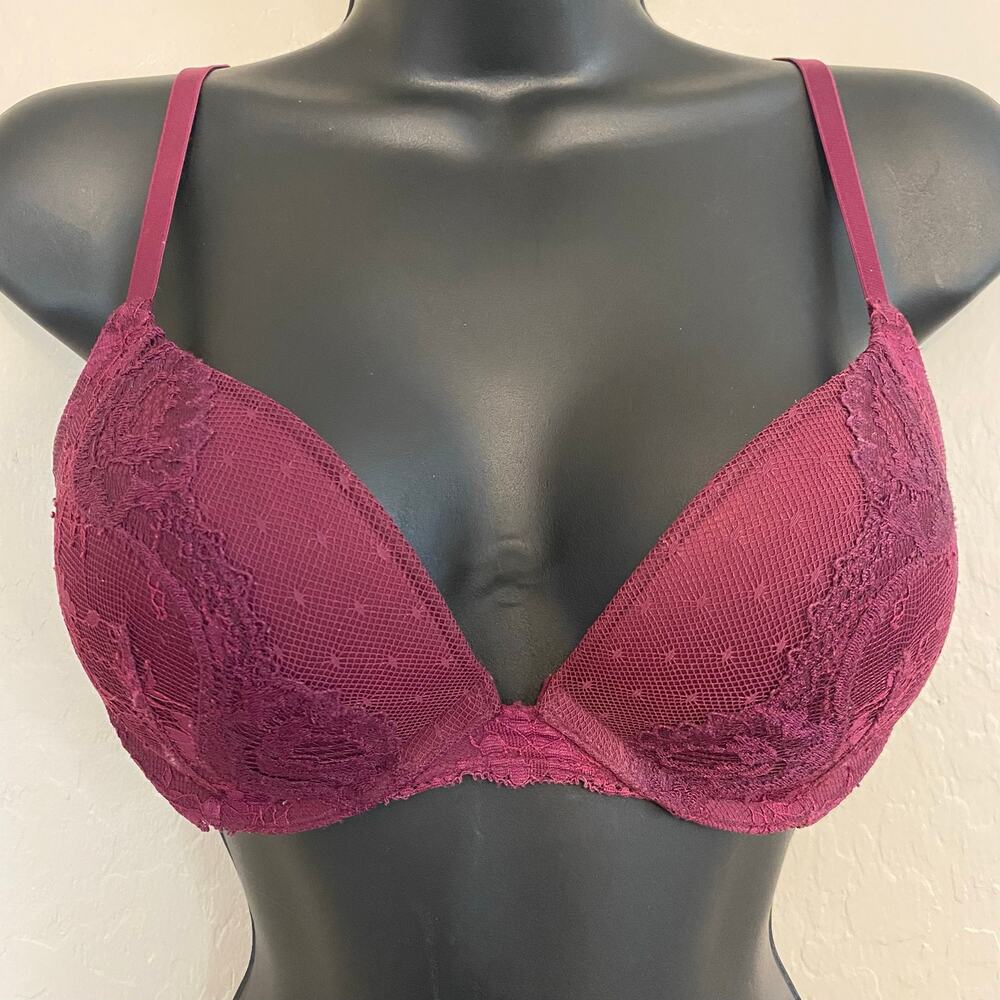 Victoria's Secret Dream Angels Lace Push-Up Bra Size 36B Deep Purple
